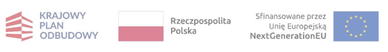 logo KPO (Krajowego Planu Odbudowy), flaga Polsi, flaga Unii Europejskiej