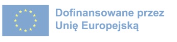 Logo unii europejskiej z napisem: Dofinansowane przez Unie Europejską