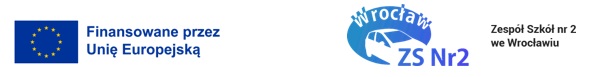 flaga Uni Europejskiej, logo Zespół Szkół nr 2 