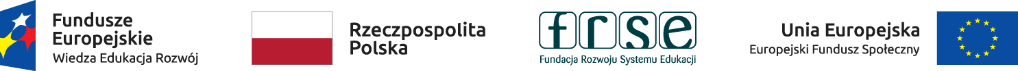 Flaga Funduszy Europejskich, Polski i Unii Europejskiej oraz logo Fundacji Rozwoju Systemu Edukacji