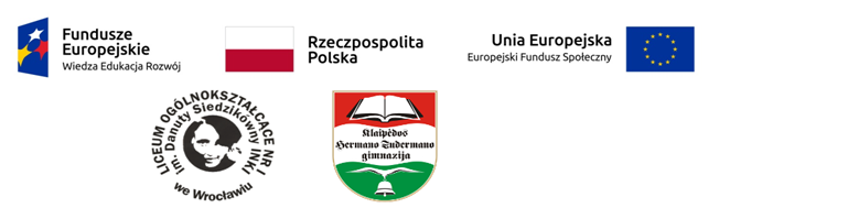 Loga instytucji finansujących projekt: Wiedza, edukacja, rozwój - fundusze europejskie, flaga Rzeczypospolitej Polskiej, flaga Unii Europejskiej - europejski fundusz społeczny