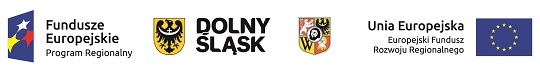 loga instytucji finansujących projekt: europejski funduszu rozwoju regionalnego, fundusze europejskie - program regionalny, herb Wrocławia i herb Dolnego Śląska