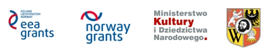 logo eea grants, logo Norway grants, herb Wrocławia, logo MInisterstwa Kultury i Dziedzictwa Narodowego