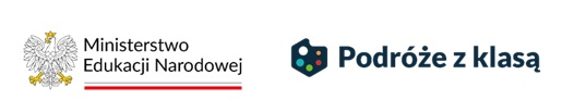 logo MInisterstwa Edukacji Narodowej i logo programu Podróże z klasą