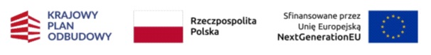 logo Krajowego Planu Odbudowy, flaga Polski, flaga Unii Europejskiej