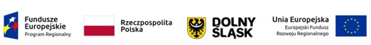 loga instytucji finansujących projekt: Fundusze Europejskie  Program Regionalny, flaga Polski, herb Dolnego Śląska, Unia Europejska Europejski Fundusz Rozwoju Regionalnego
