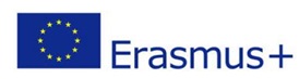 logotypy projektu logo Unii Europejskiej  i Programu Erasmus +