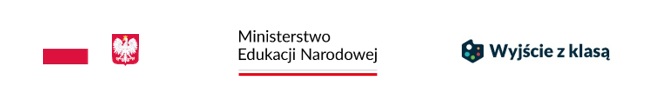 flaha Polski, herb Polski, logo Ministerstwa Edukacji Narodowej, logo progrmu Wyjście z klasą