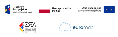 logotypy realizatorów i partnerów projektu:  euroMind Projects S.L. Zespołu Szkół Ekonomiczno-Administracyjnych  Funduszy Europejskich i Unii Europejskiej